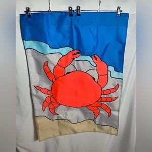 Coastal Crab Garden Flag Beach Nautical Outdoor Yard Decor 27x41” Beach Summer